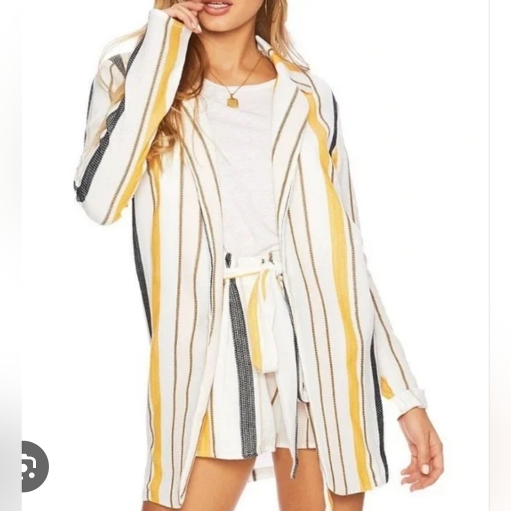 Beach Riot Striped Cotton Blazer | Gently Used | Size M | (TC)